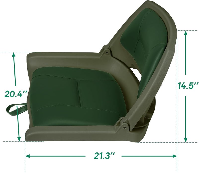 ERGOSEAT Folding Boat Seat Padded Folding Boat Chair with Backrest Marine BassJon Boat Seat - Image 3